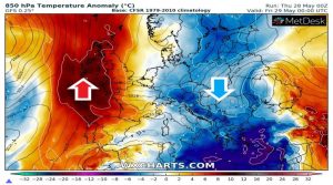 Scopri di più sull'articolo METEO, aria fresca da est qualche temporale da nord verso sud. Più rari sulle Alpi.