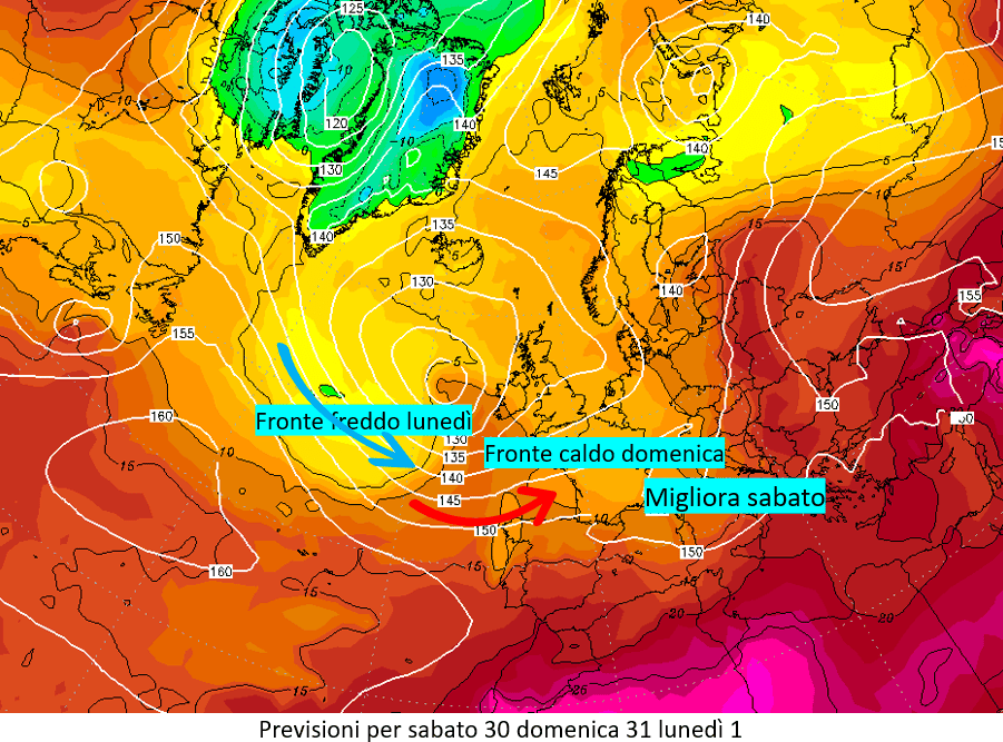 METEO: avvezione calda tra sabato e domenica, fronte freddo in arrivo lunedì METEO: avvezione calda tra sabato e domenica, fronte freddo in arrivo lunedì